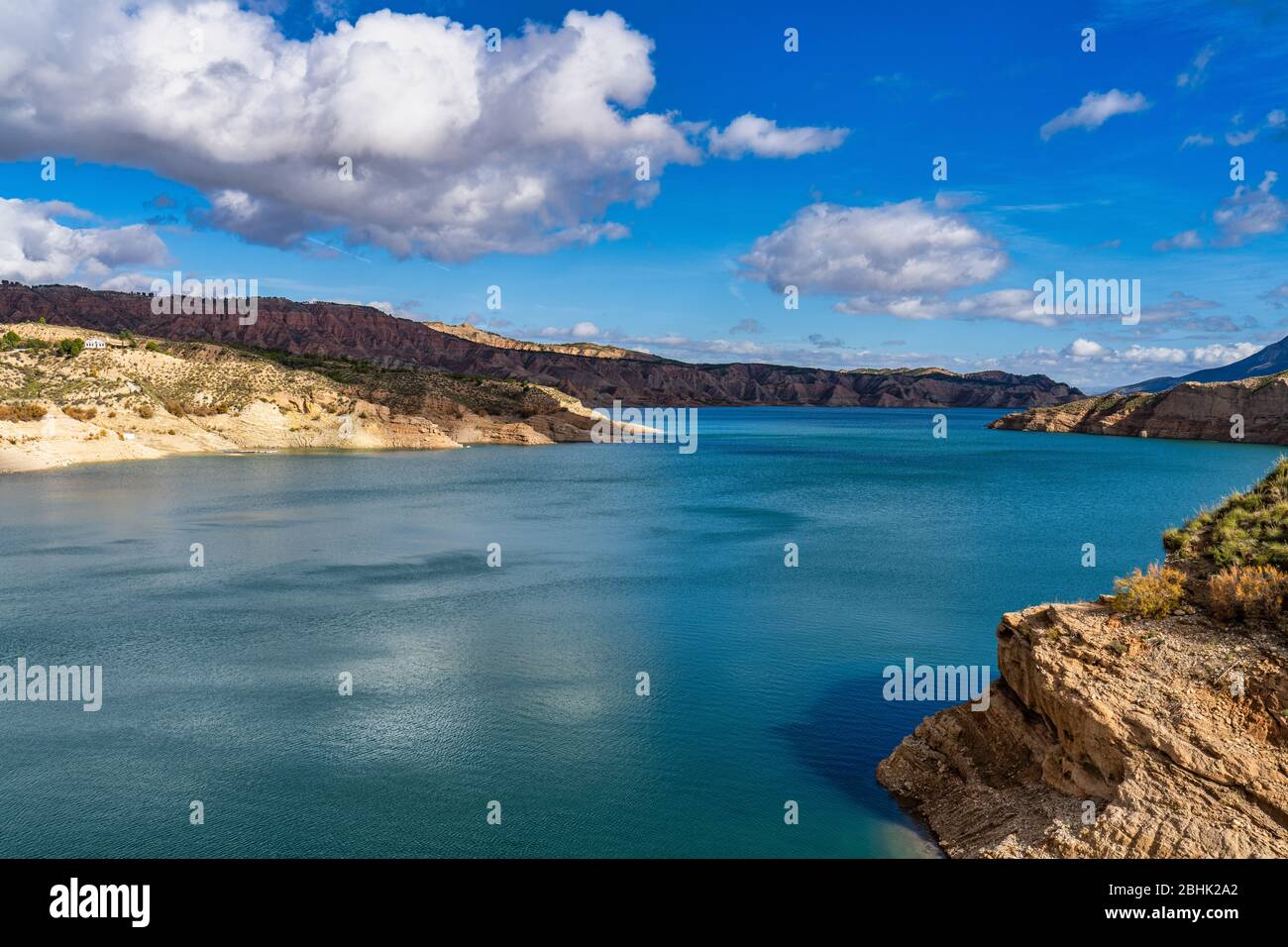 Embalse de Negratin reservoir lake in Sierra Nevada National Park, Andalusia in Spain Stock Photo