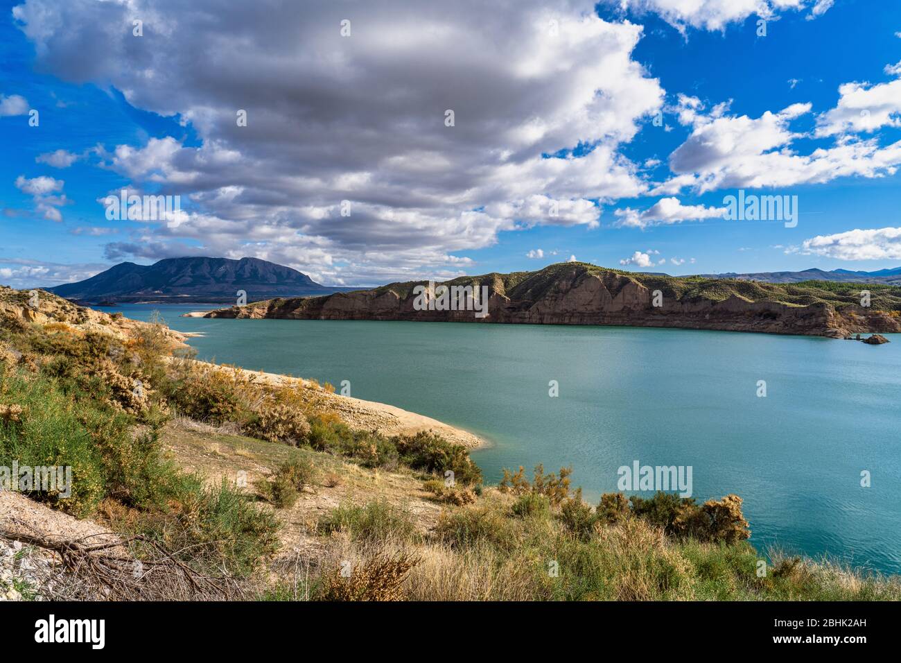 Embalse de Negratin reservoir lake in Sierra Nevada National Park, Andalusia in Spain Stock Photo