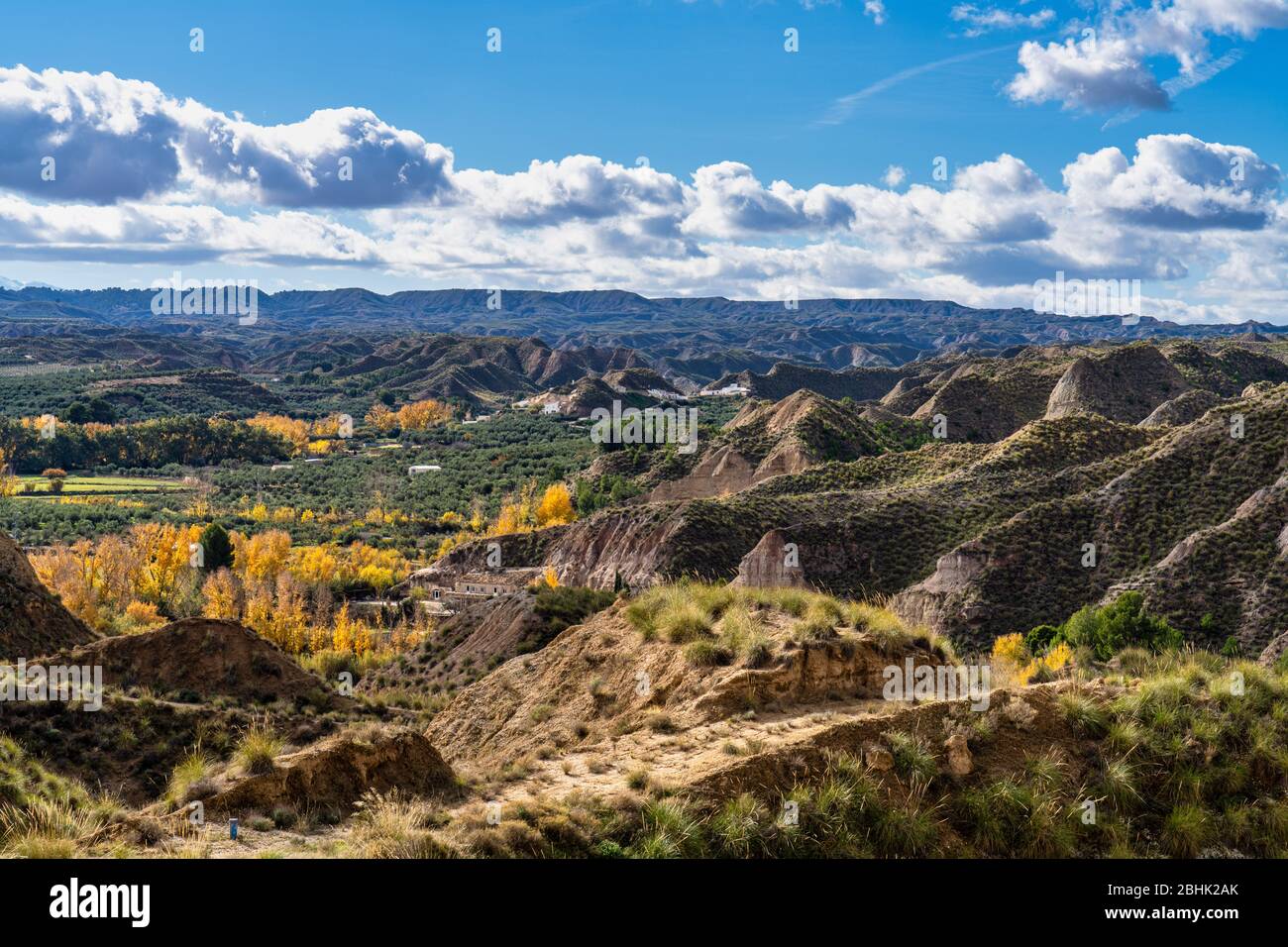 Landscape near Bacor Olivar at Embalse de Negratin reservoir lake in Sierra Nevada National Park, Granada, Andalusia in Spain Stock Photo