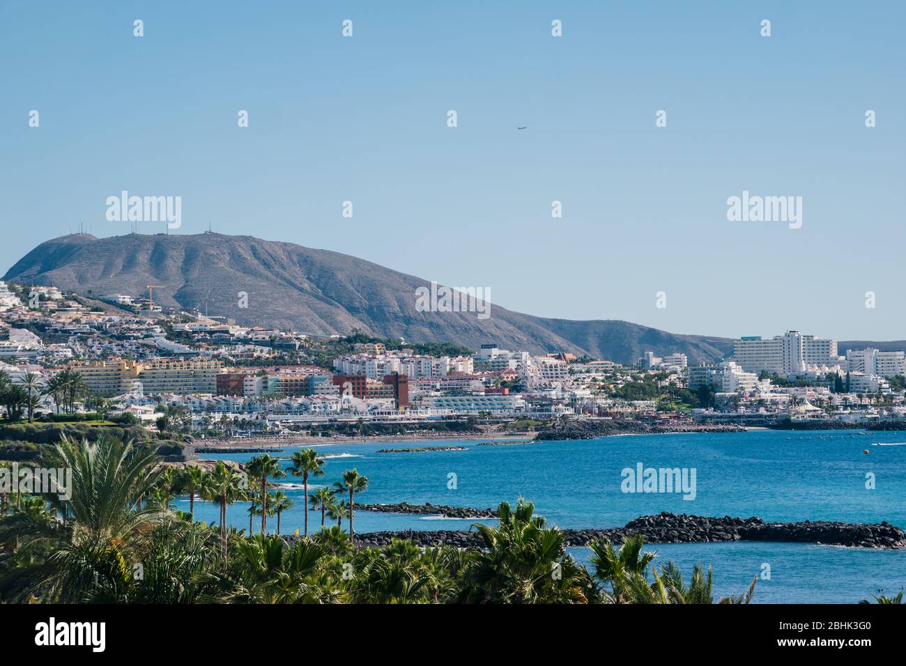 View of Costa Adeje to Playa de las Americas in Tenerife Stock Photo - Alamy