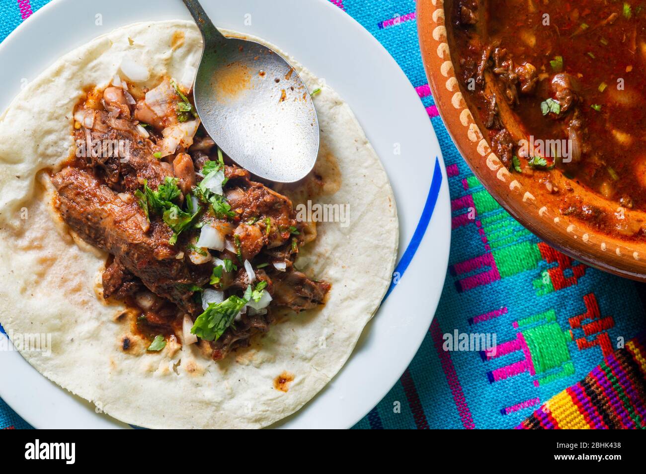 Traditional beef birria stew, Mexican breakfast food Stock Photo Alamy