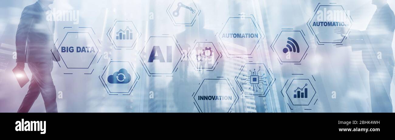 Artificial intelligence Big Data Automation Innovation universal background. Stock Photo