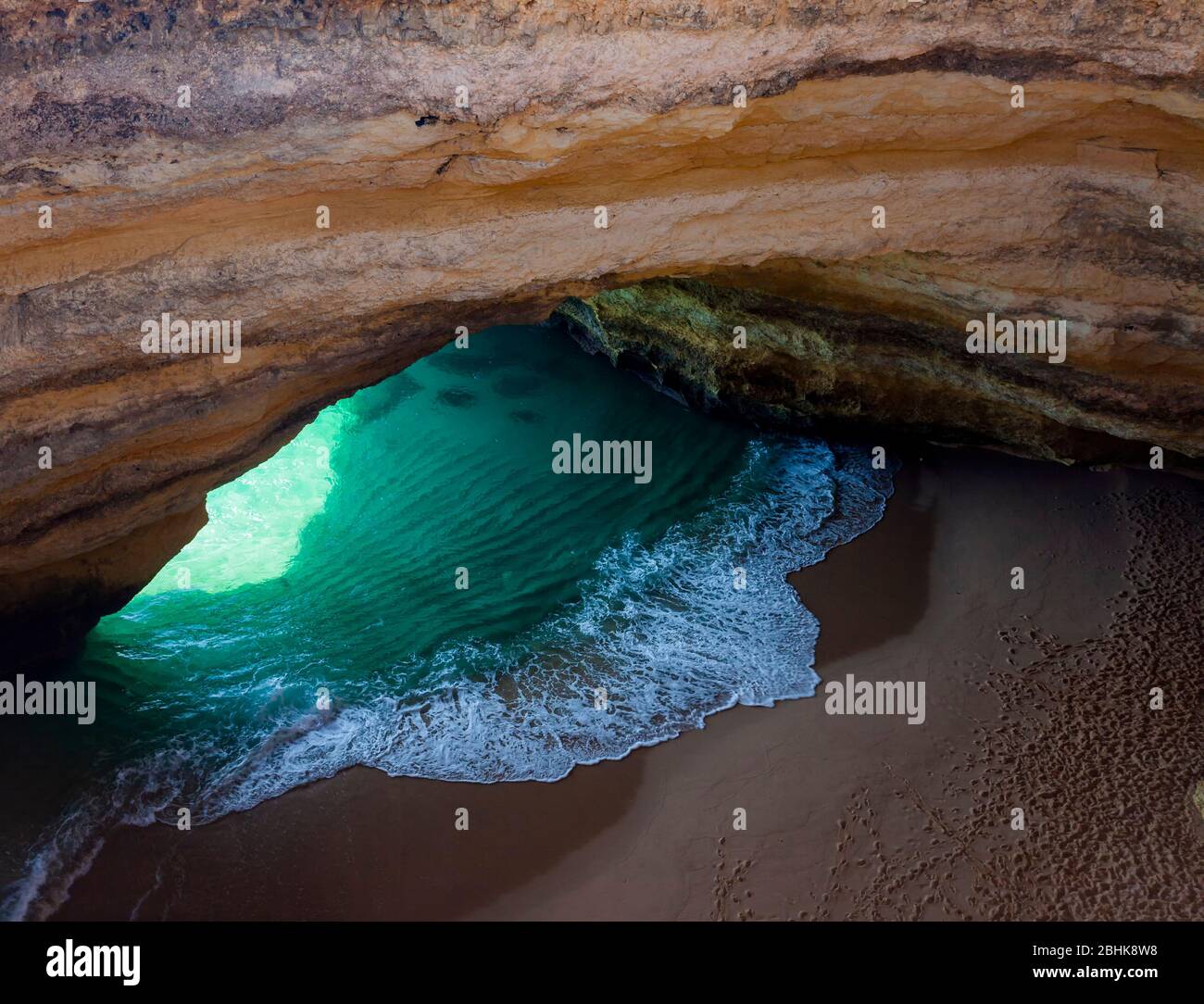 Natural cave at the Sea, Benagil, near Carvoeiro. Algarve, Portugal Stock Photo