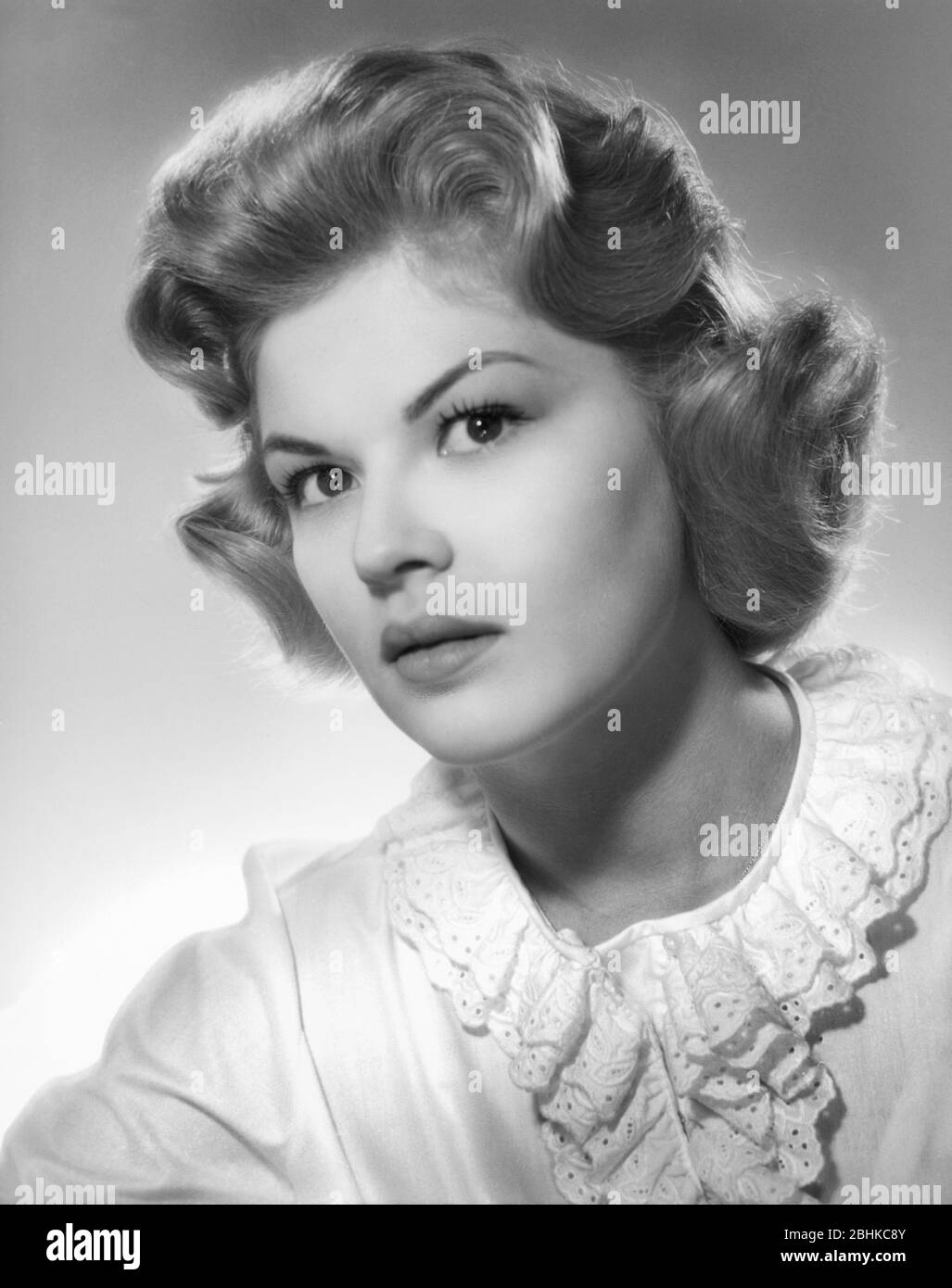 American Singer-Actress Susan Barrett (1940-2002), Head and Shoulders Publicity Portrait, 1959 Stock Photo