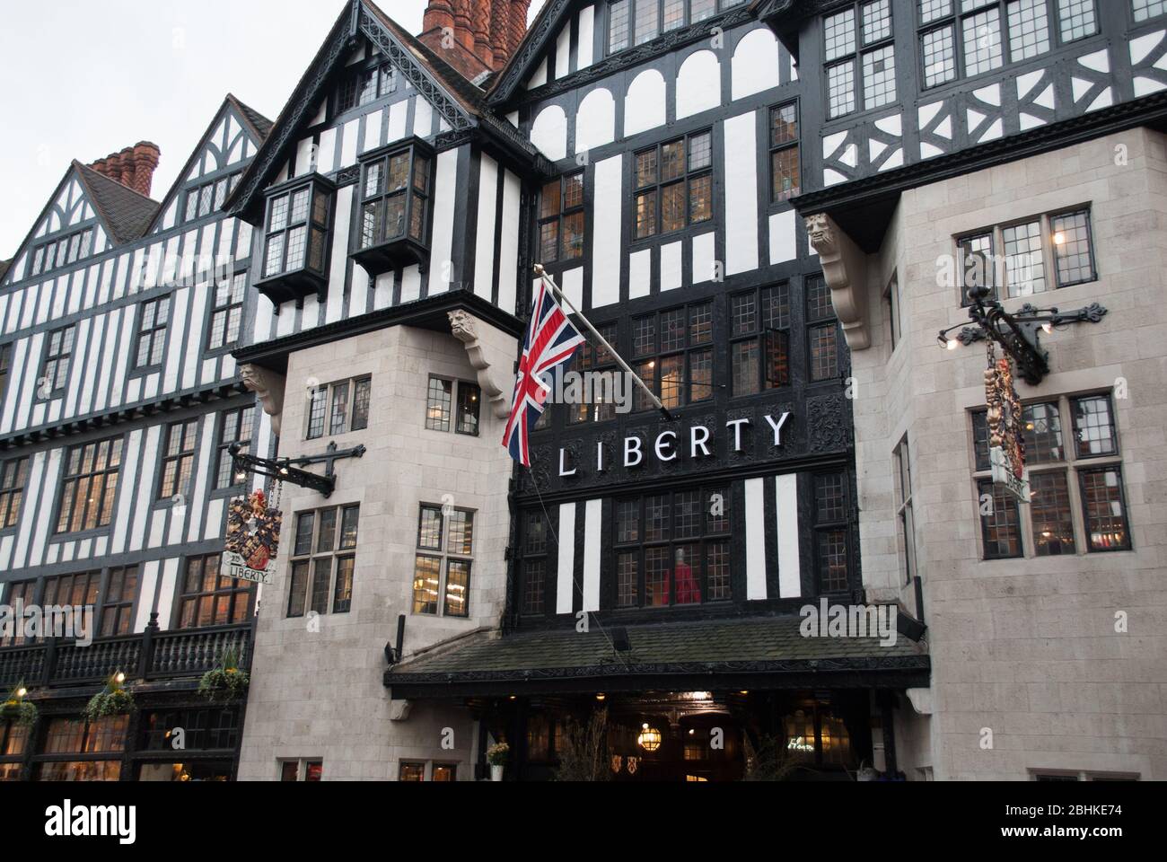 Traditional Department Store Tudor Revival Architecture Liberty London Libertys Regent Street, Soho, London W1B 5AH by Edwin Stanley Hall Thomas Hall Stock Photo