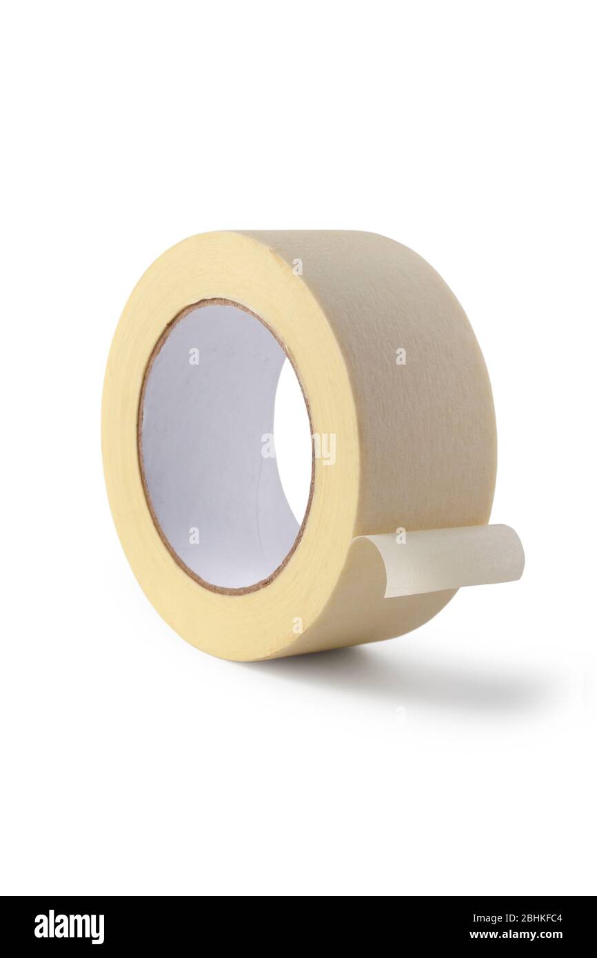 Roll of masking tape isolated on white background Stock Photo Alamy