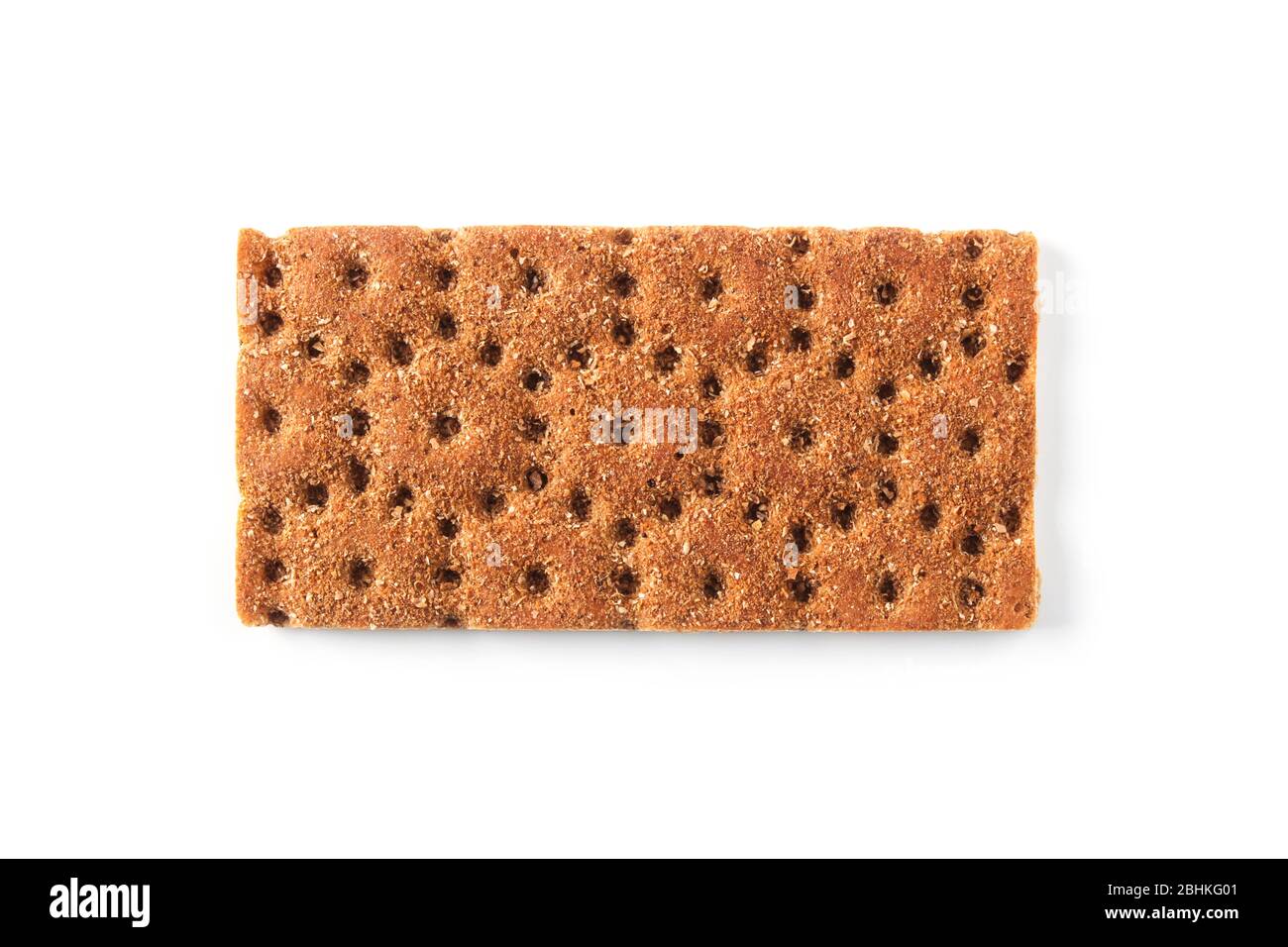 Stack of rye crispbread isolated on white Stock Photo