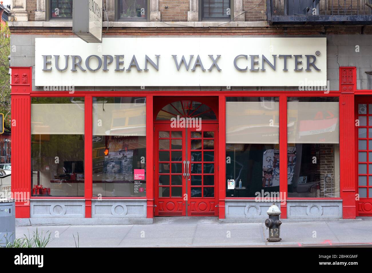 European Wax Center, 1577 First Avenue, New York, NYC storefront photo of a hair removal salon in the Upper East Side of Manhattan. Stock Photo