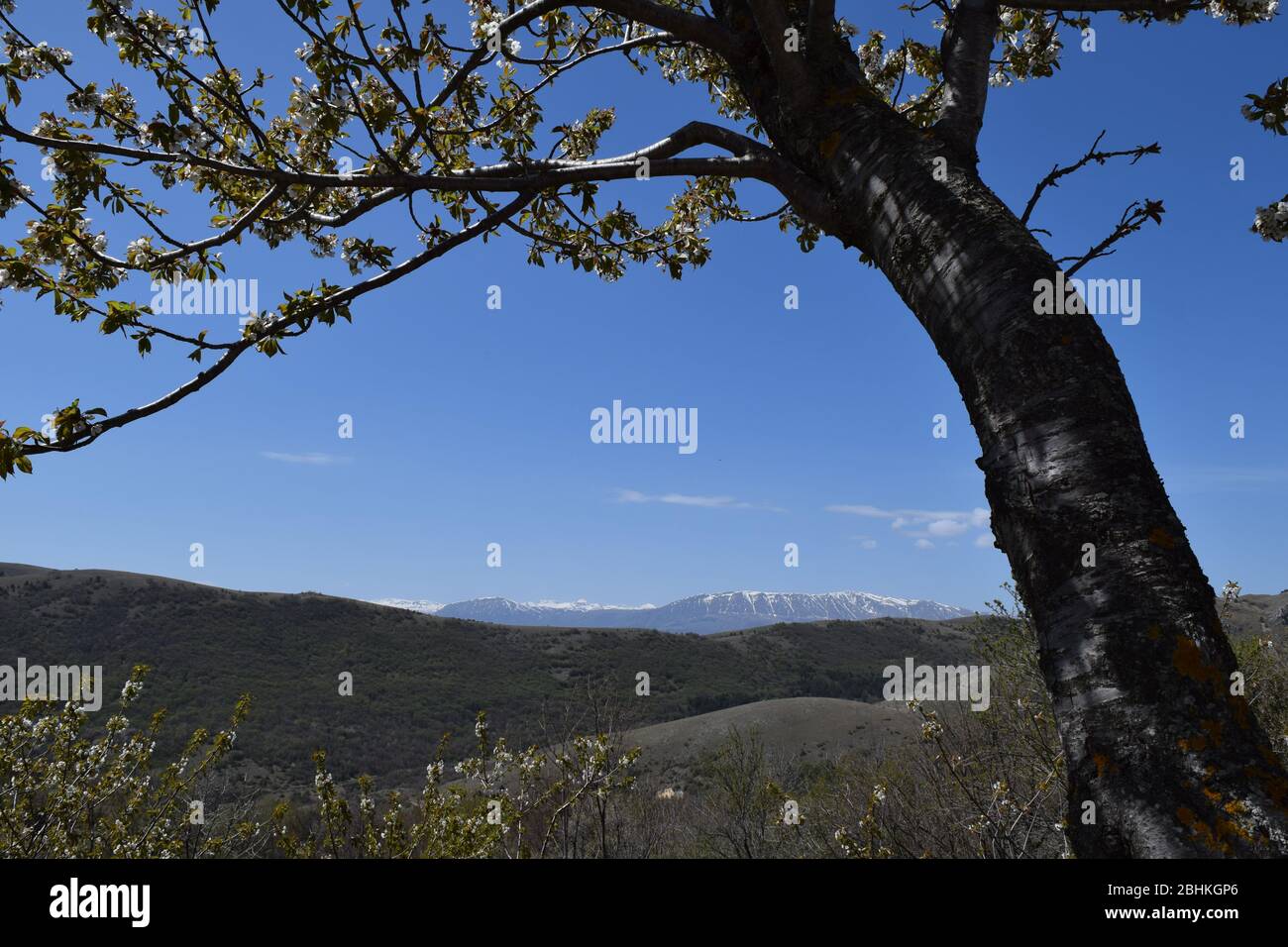 Stark landscape in central Italy. Santo Stefano di Sessanio. Abruzzo Stock Photo