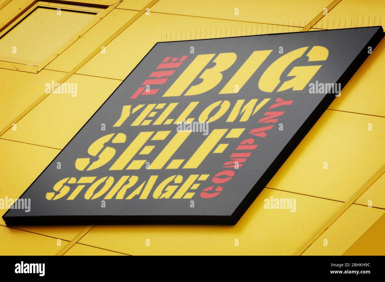 A sign on the exterior The Big Yellow Storage Company sign Stock Photo