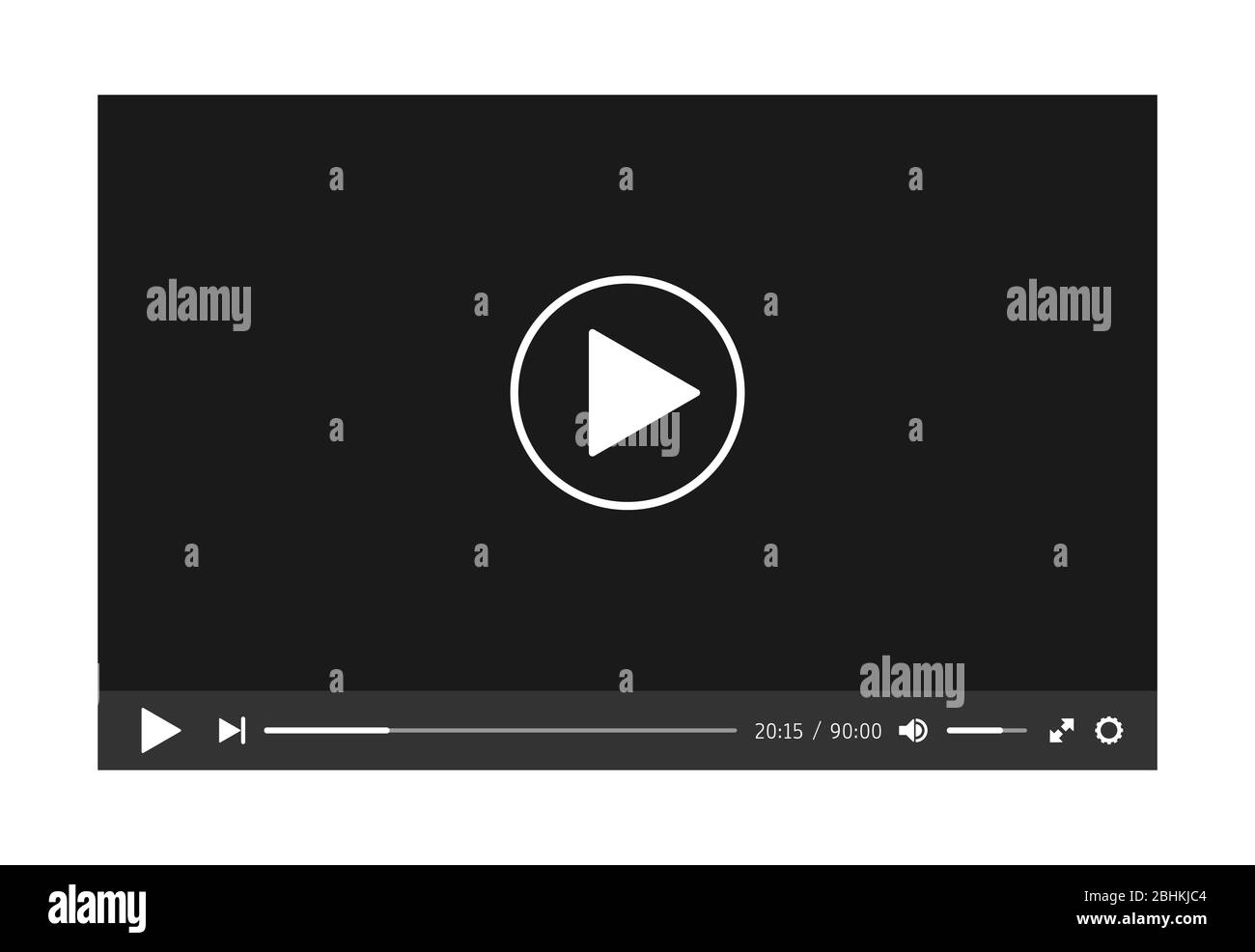 Video player template for web or mobile apps. Vector illustration Stock ...