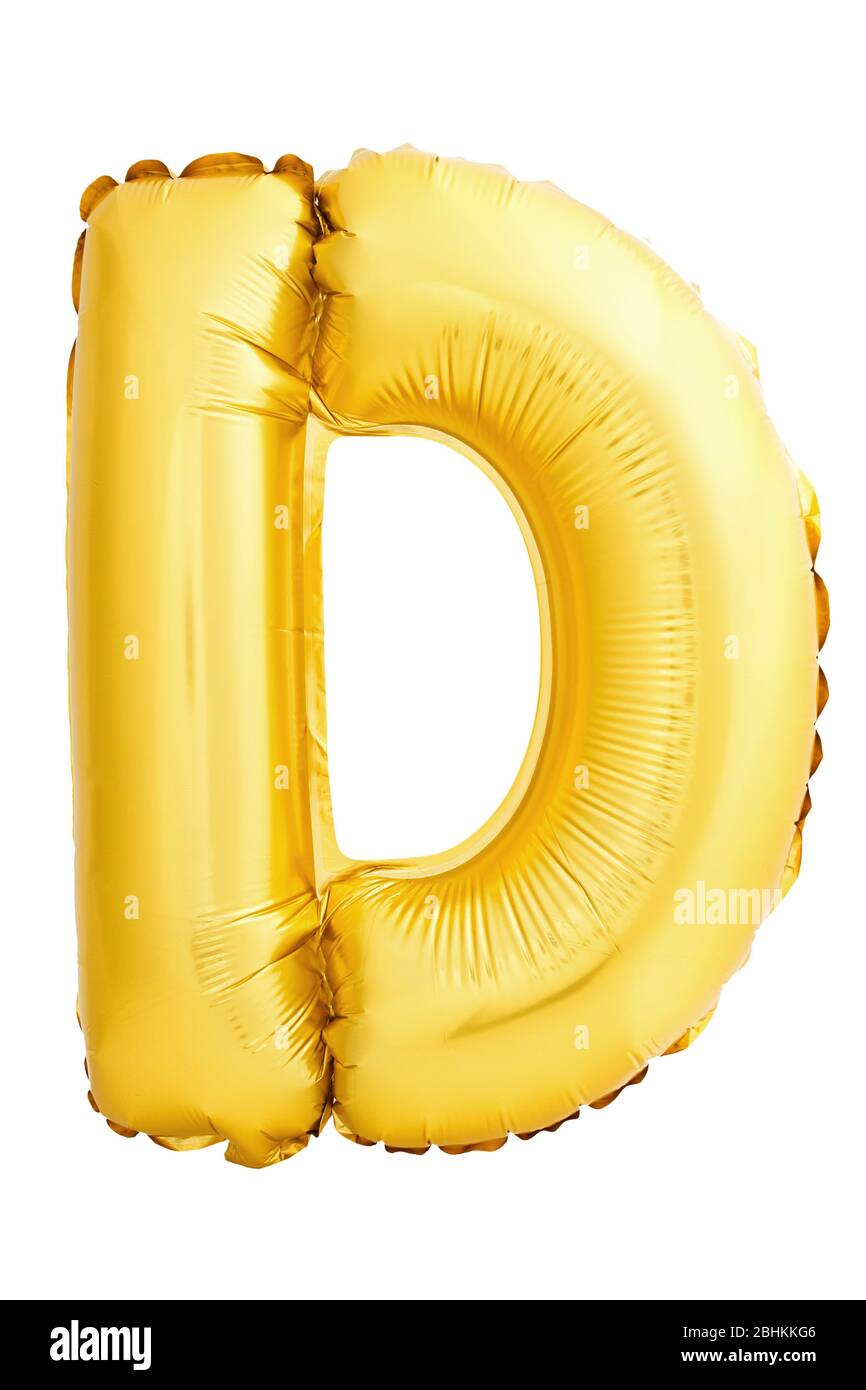 Letter D made of inflatable balloon isolated on white Stock Photo - Alamy