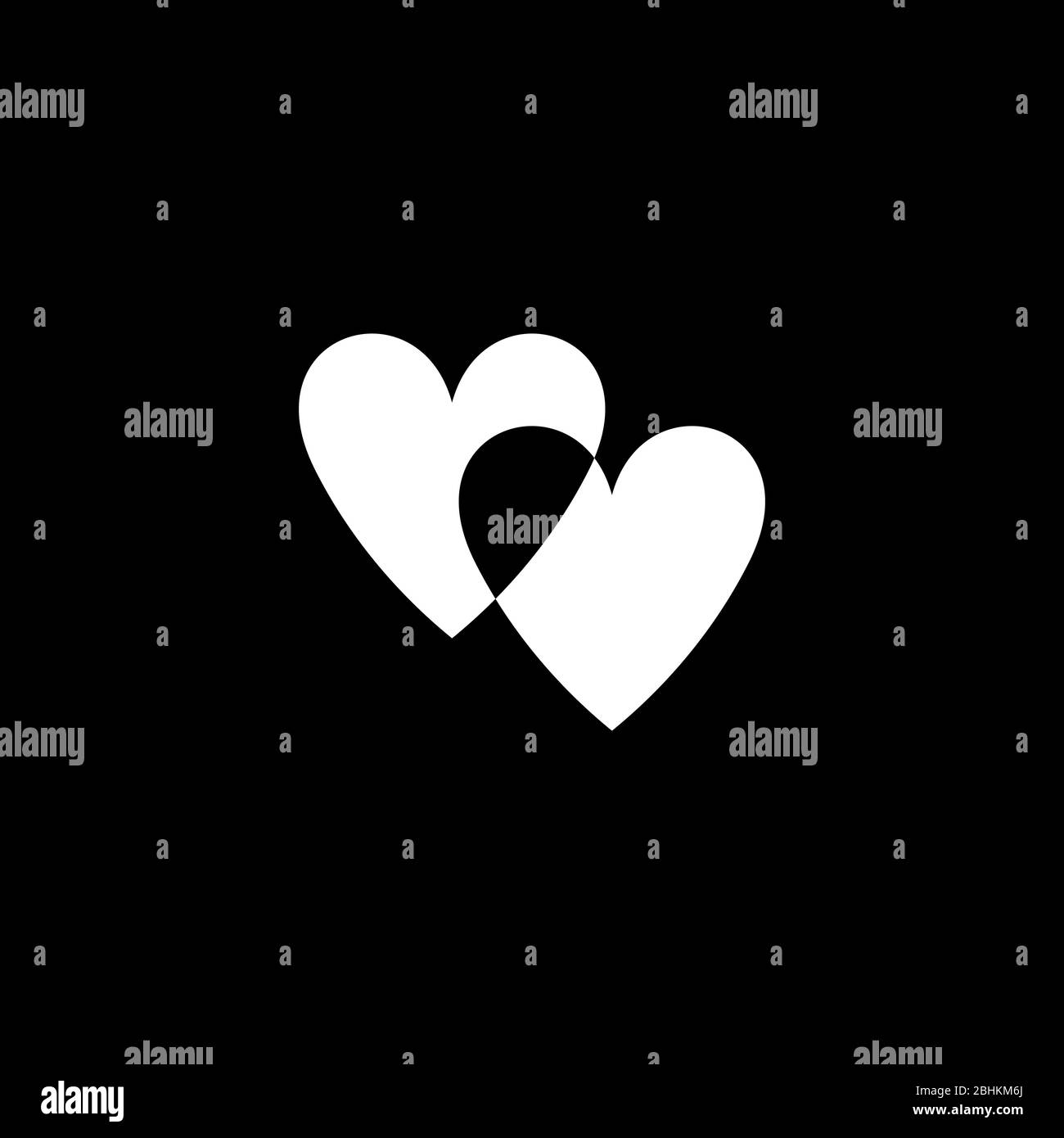 Valentines day elements isolated Black and White Stock Photos & Images ...