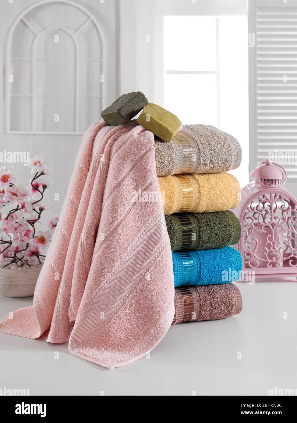 Towels stock photo Stock Photo Alamy