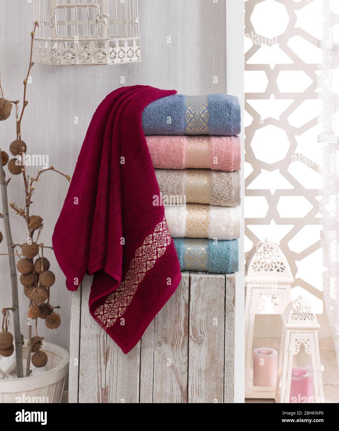 Towels stock photo Stock Photo Alamy