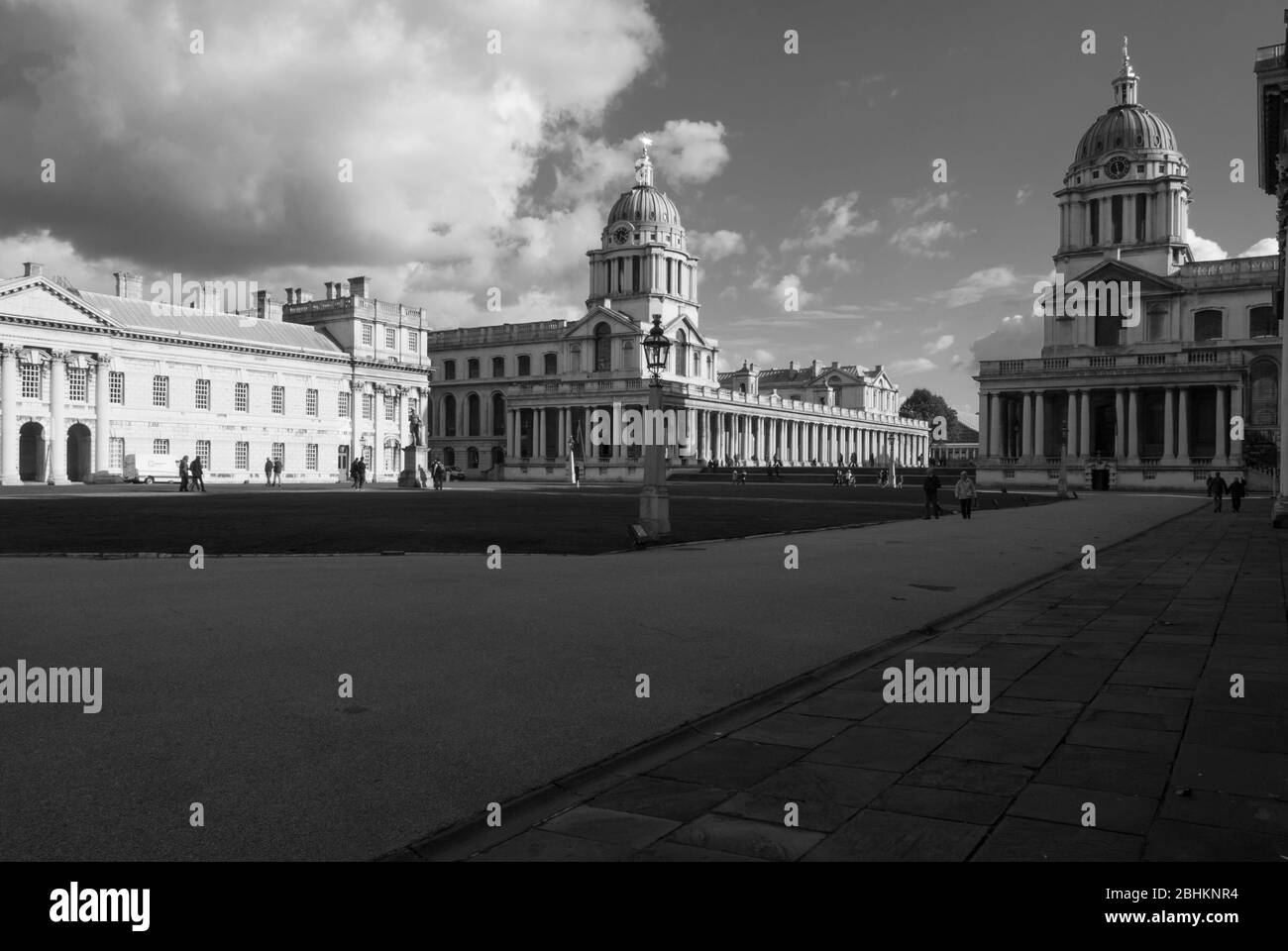 UNESCO English Baroque Architecture Old Royal Naval College, King William Walk, Greenwich, London SE10 9NN by Sir Christopher Wren John Vanbrugh Stock Photo