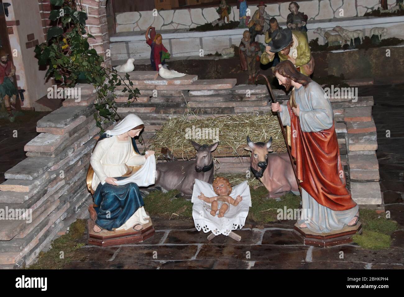 Christmas nativity scene of jesus birth, nativity scene with religious
