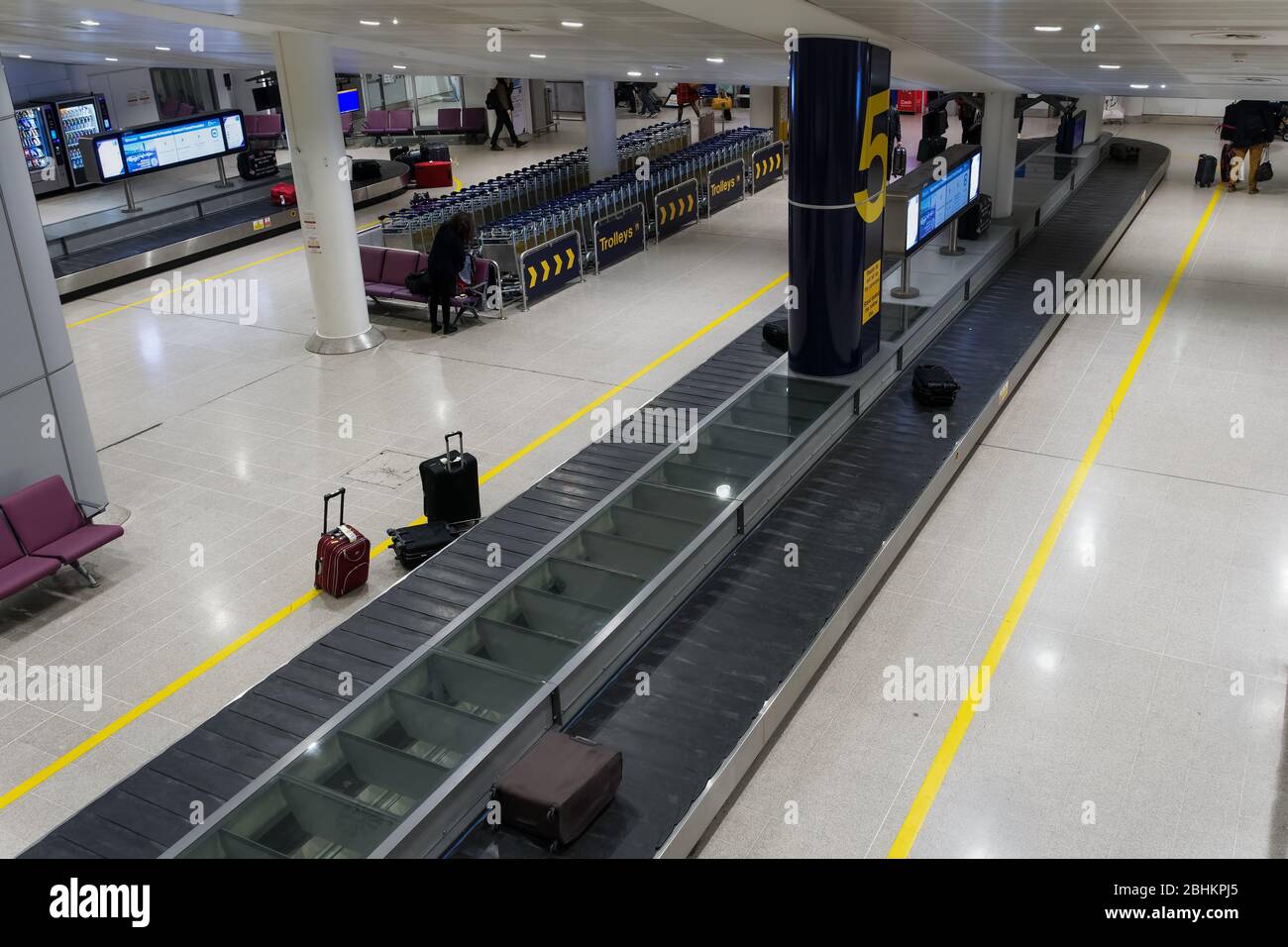 Manchester UK airport baggage reclaim area. Airport terminal