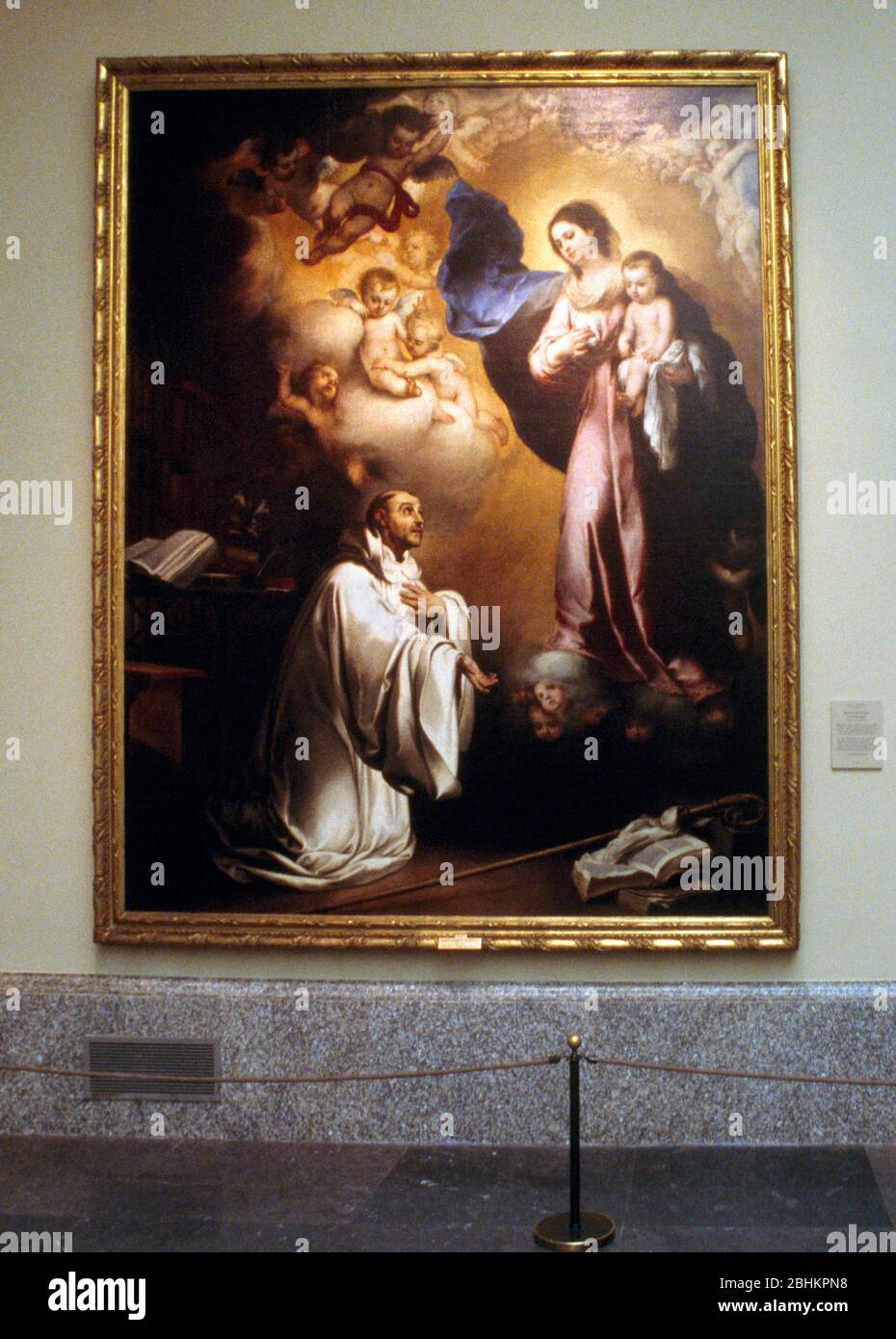 Prado Madrid Spain Painting of Apparition of the Virgin to Saint Bernard by Murillo Stock Photo