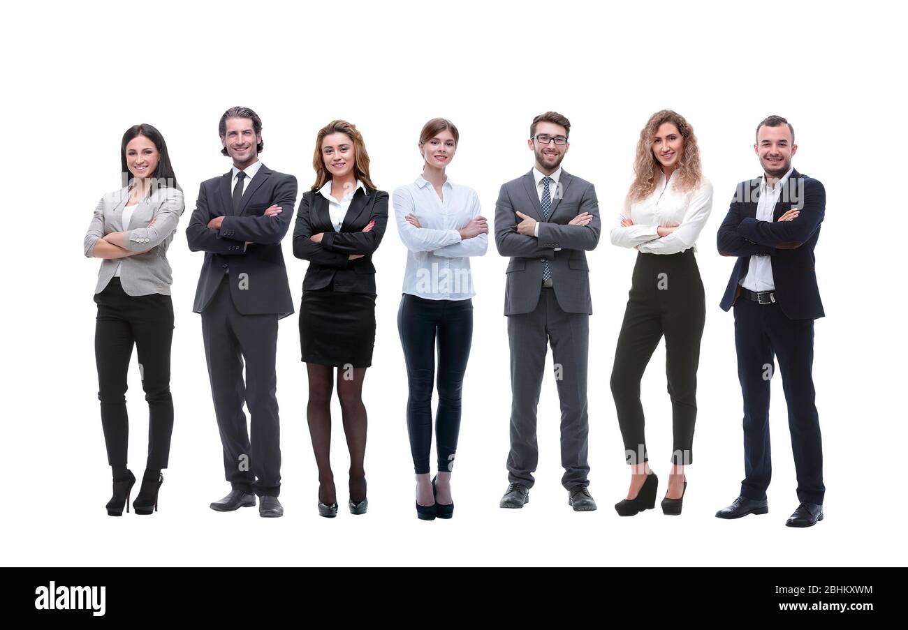 group of young successful entrepreneurs standing in a row Stock Photo ...