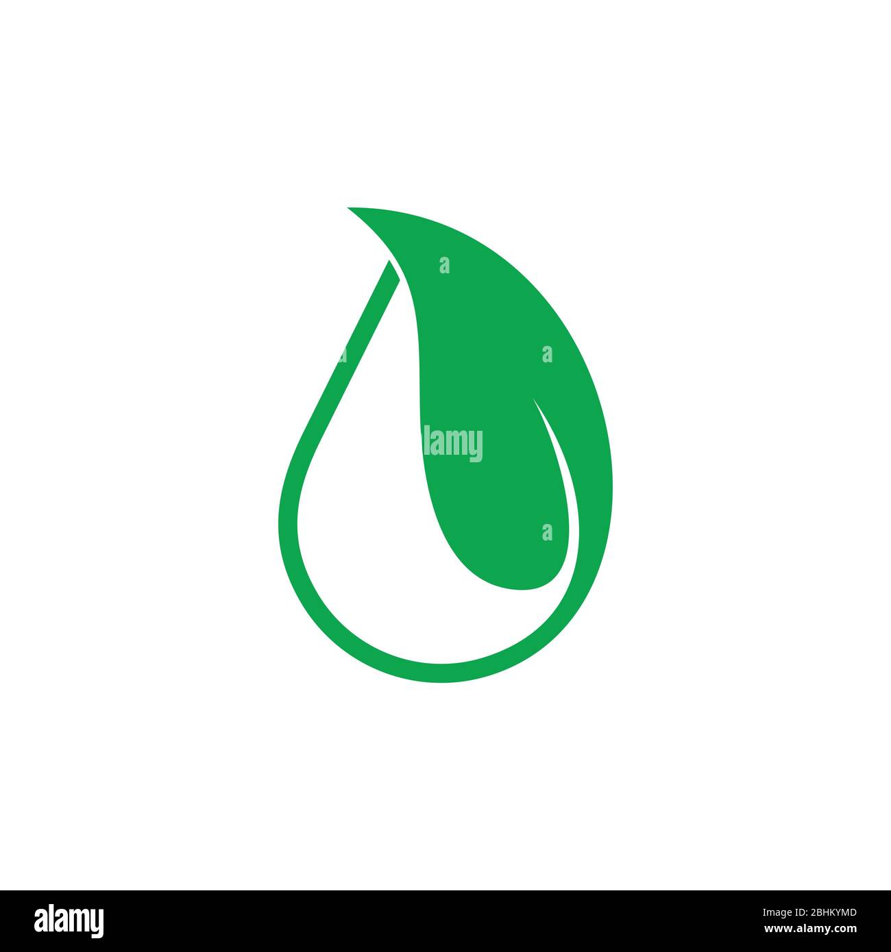 simple circle geometric curves green leaf logo vector Stock Vector