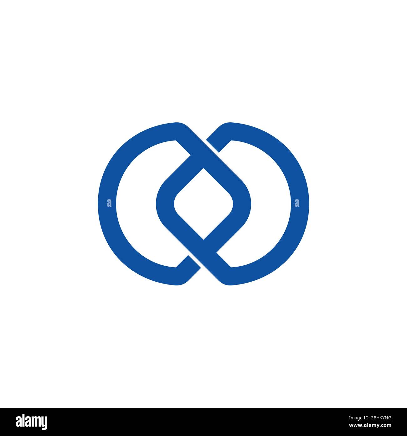 abstract letter dd linked line simple logo Stock Vector