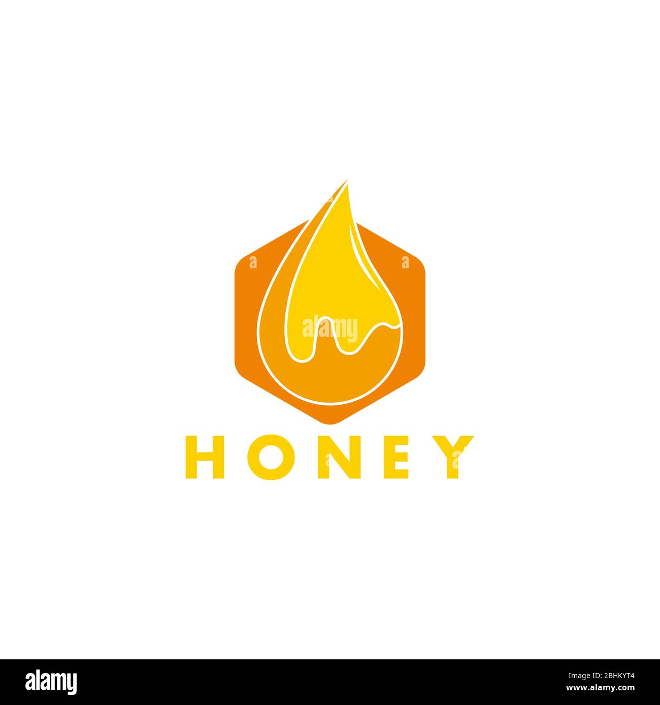 hexagonal honey liquid yellow design symbol logo vector Stock Vector