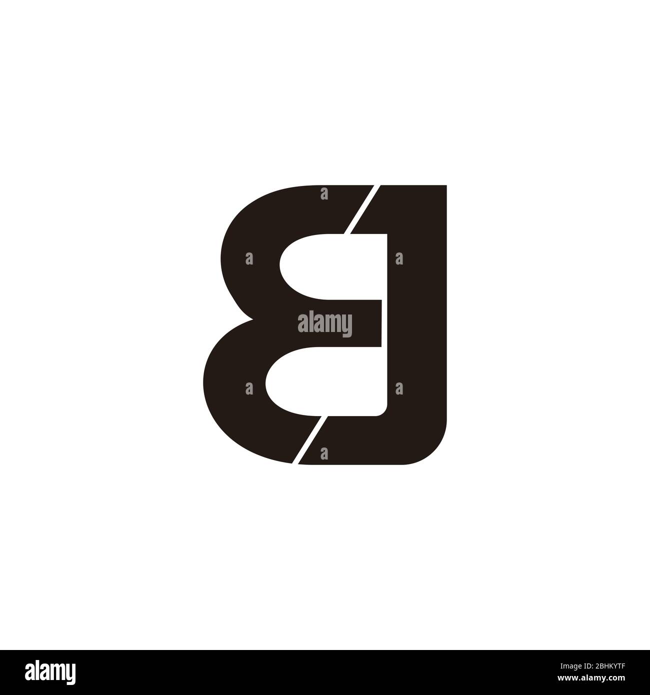 letter bj simple geometric design symbol logo vector Stock Vector Image ...