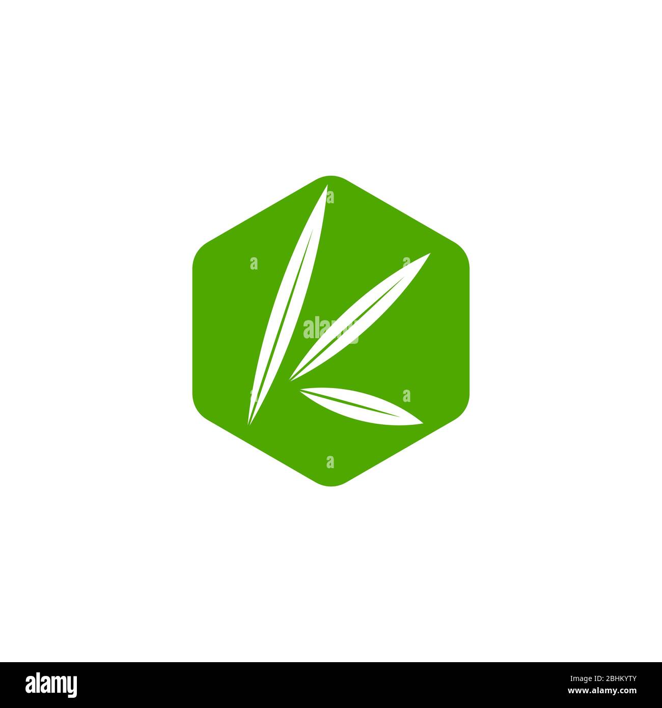 letter k green leaf hexagonal geometric symbol logo vector Stock Vector ...