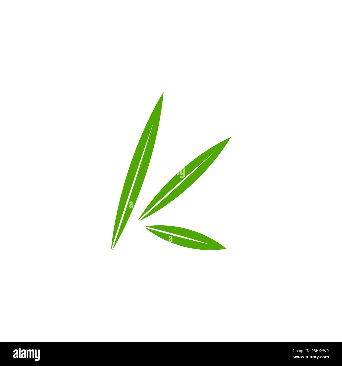 letter k green leaf motion simple geometric symbol logo vector Stock Vector