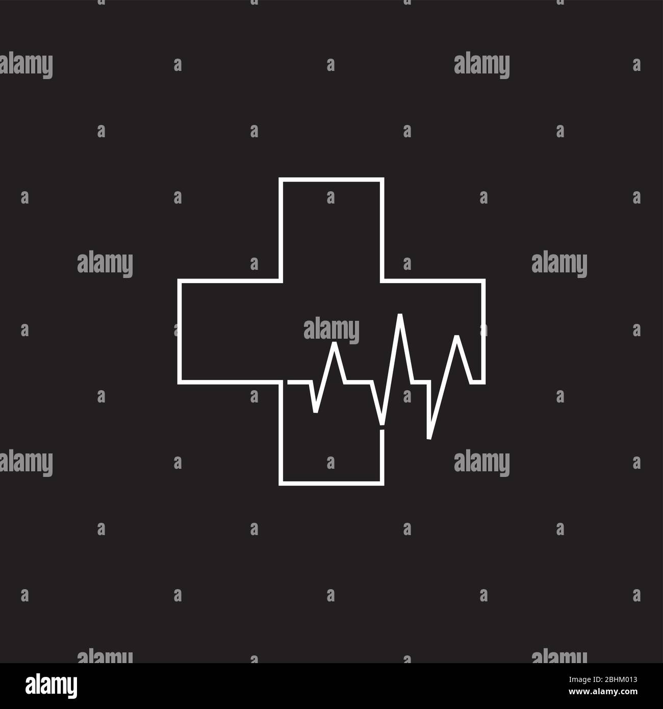medical heart pulse simple geometric logo vector Stock Vector Image ...