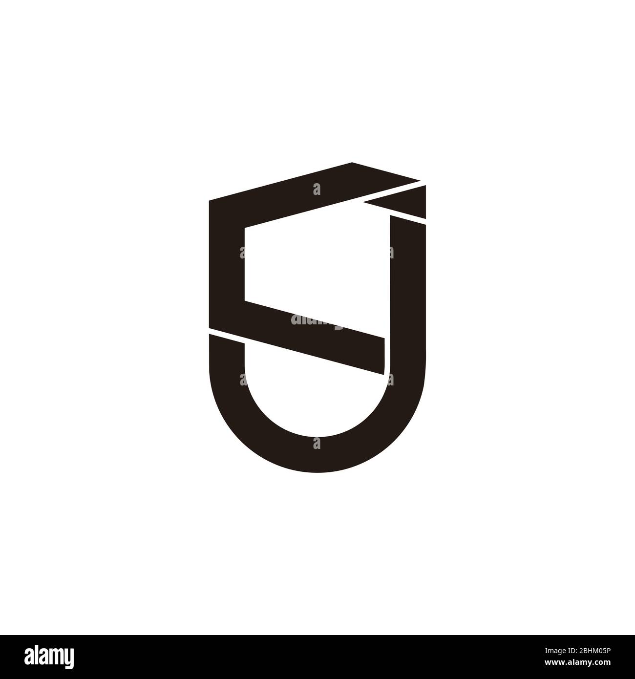 letter cj simple geometric line symbol logo vector Stock Vector