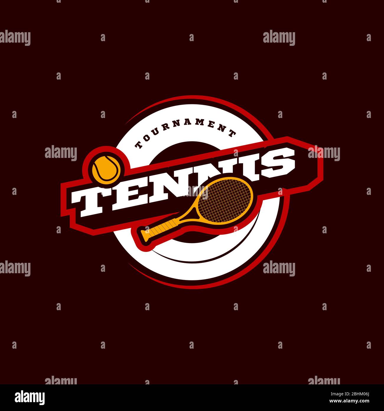 Tennis vector modern professional sport typography logotype in retro