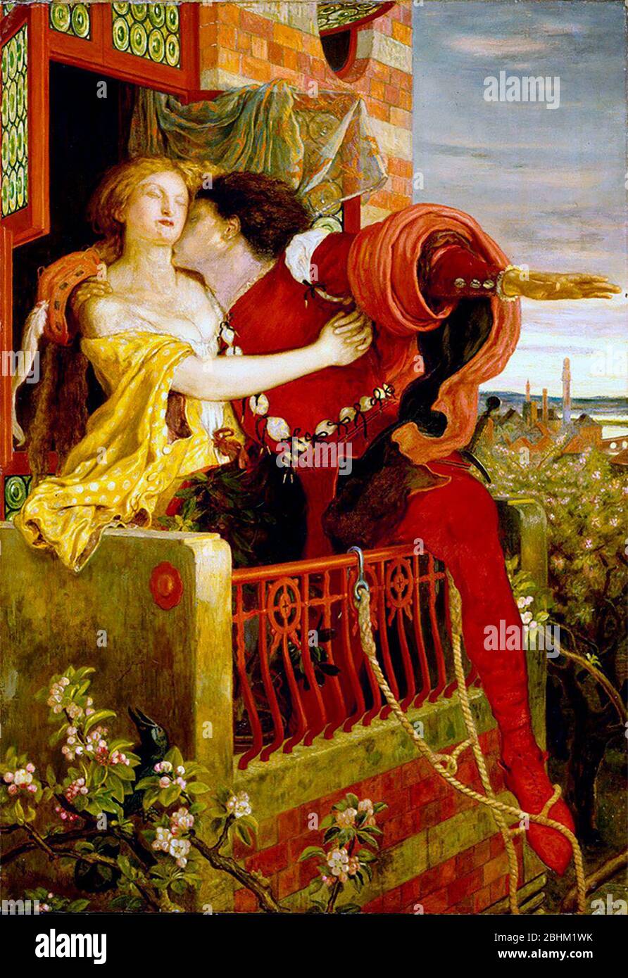 Romeo and Juliet - Ford Madox Brown, circa 1870 Stock Photo