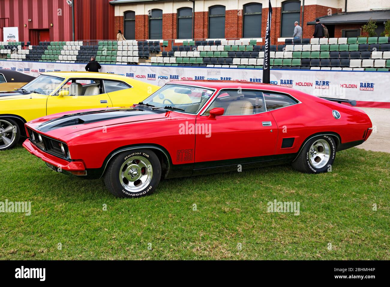 Automobiles /  Australian made 1974 Ford XB GT Falcon hardtop displayed at a motor show in Melbourne Victoria Australia. Stock Photo