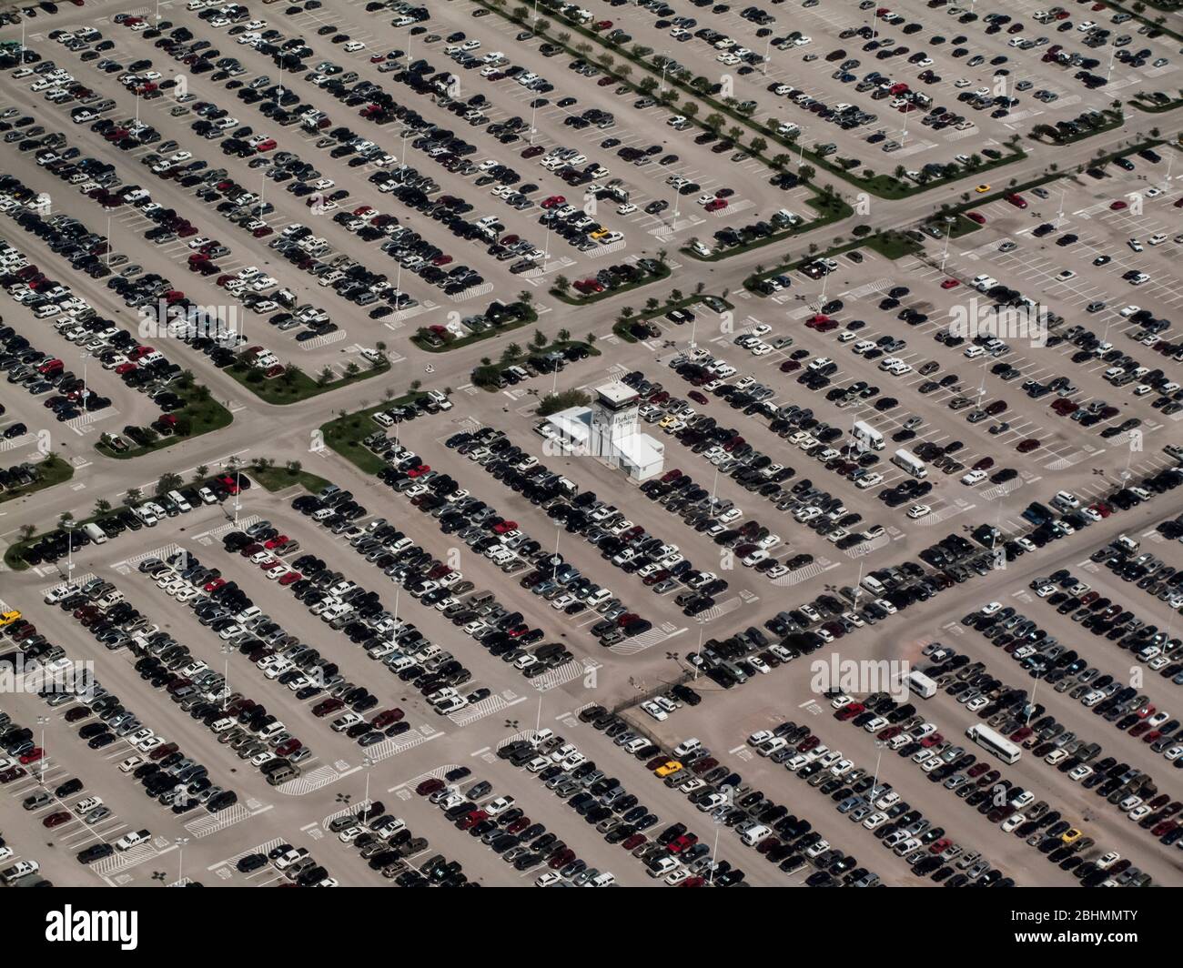 car parking lot aerial Stock Photo