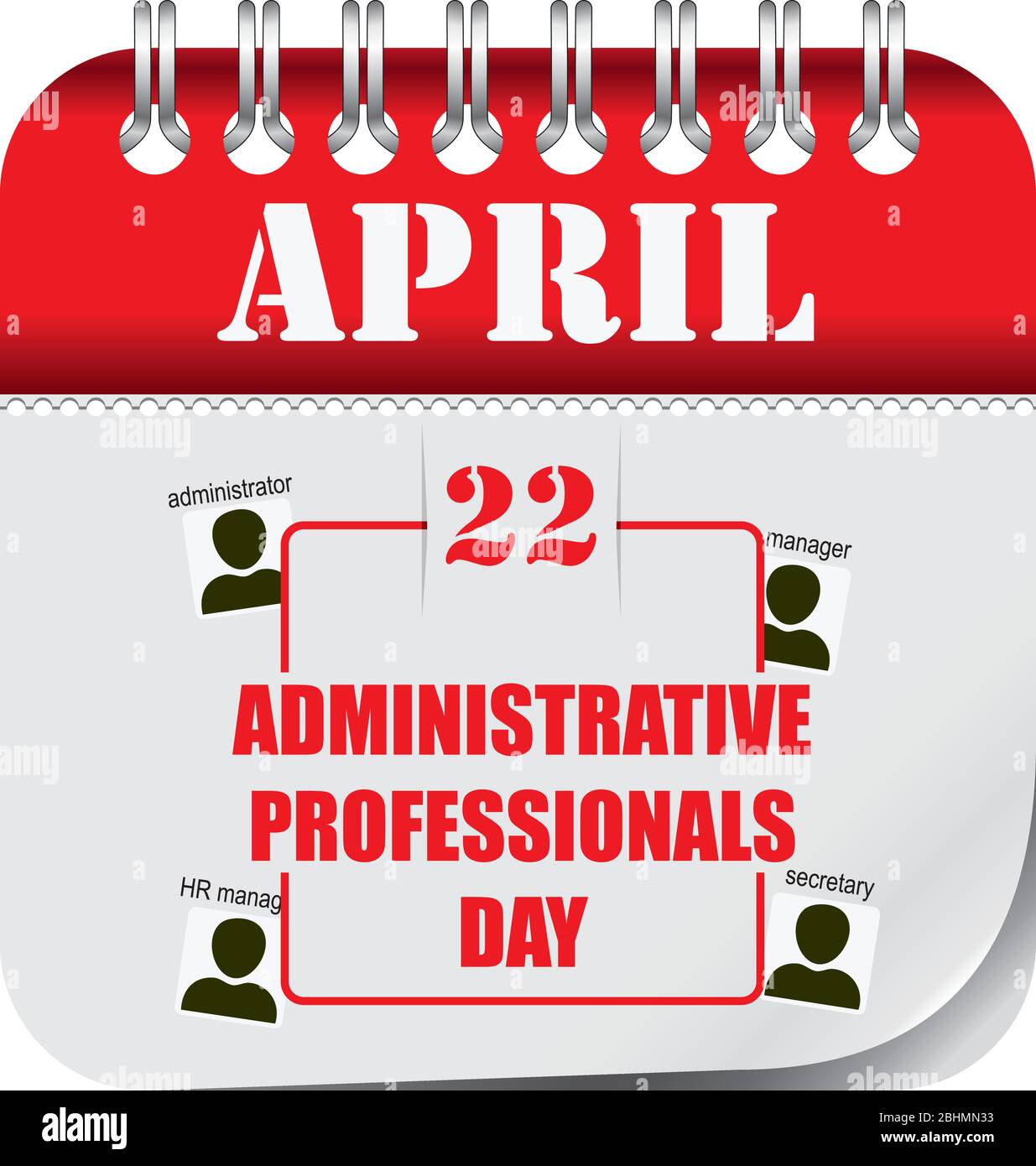 Calendar with perforation for changing dates april administrative