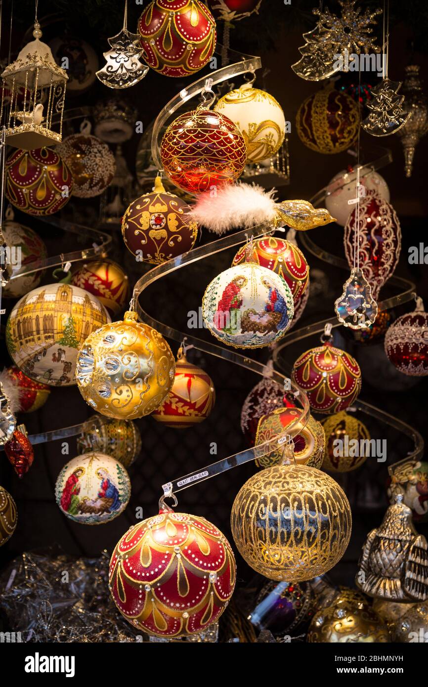 Colorful ornament and gifts for sale at the Christmas Markets in Vienna ...