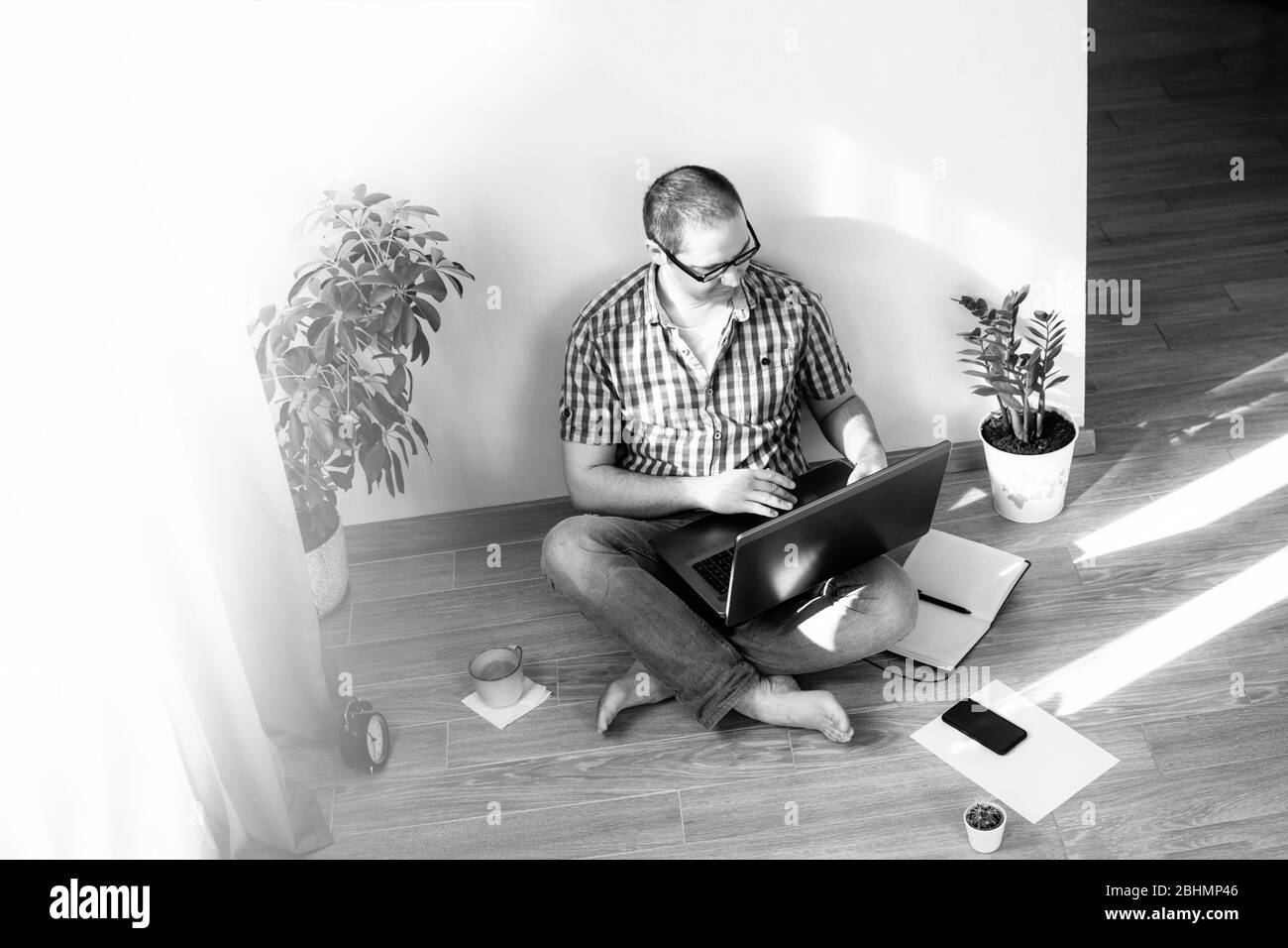 Work from home Black and White Stock Photos & Images - Alamy