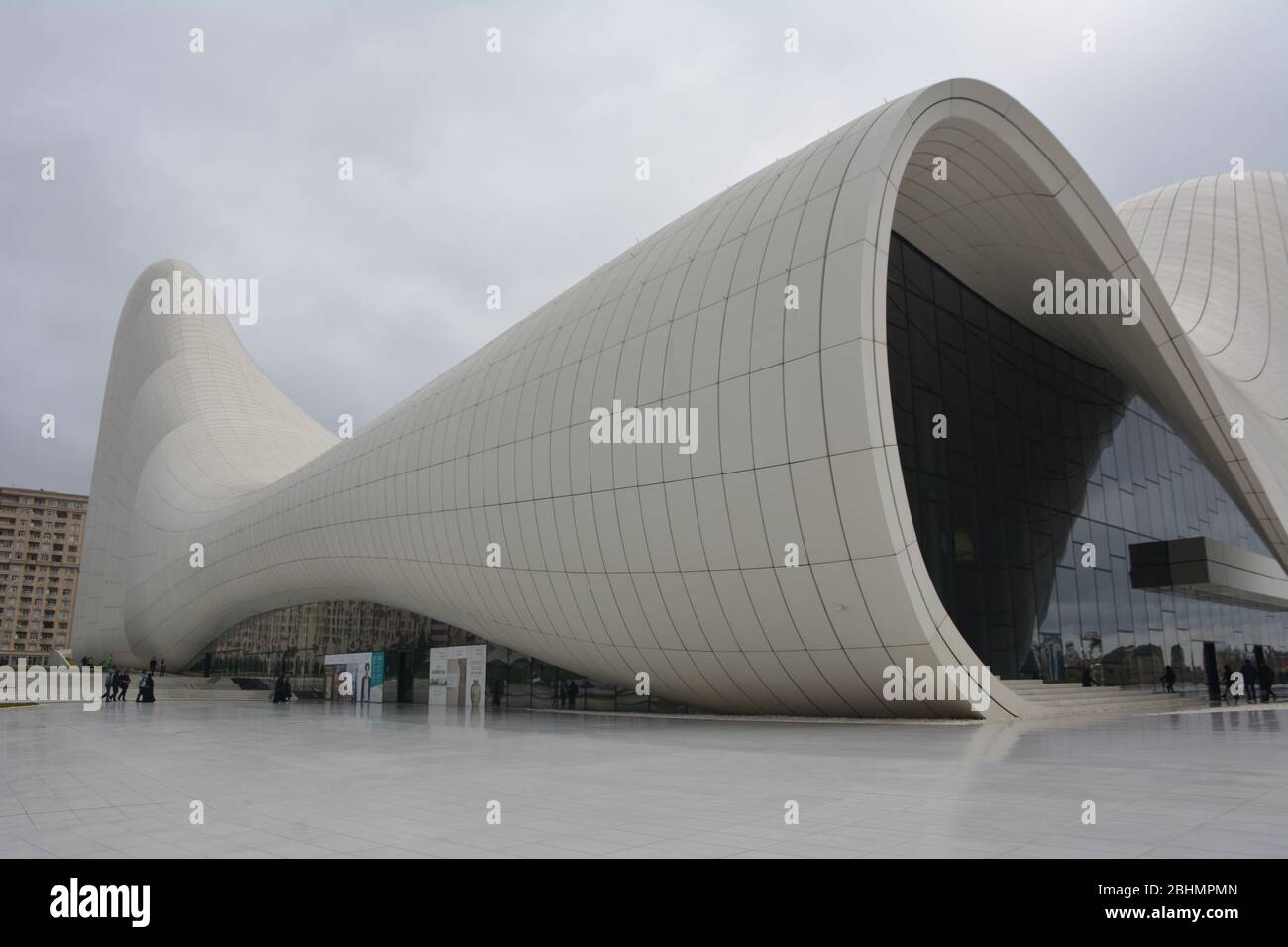 The strikingly futuristic, 57,000 sqm Heydar Aliyev Cultural Centre in Baku, Azerbaijan, was designed by Zaha Hadid and opened in 2012. Stock Photo