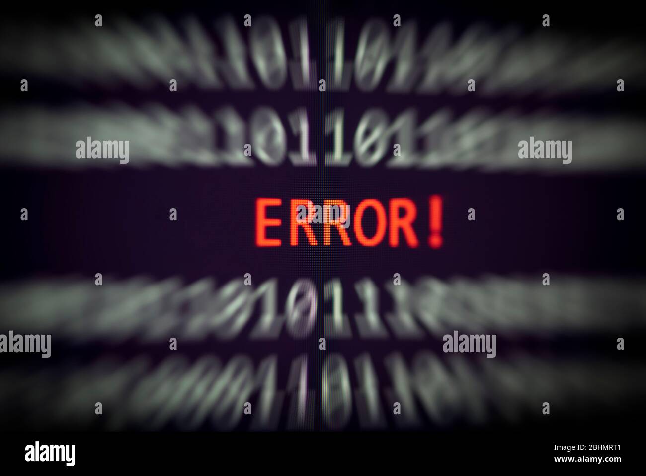 Error Message On Display Screen Technology Binary Code Number Data Alert Computer Network System Problem Error Software Concept Selective Focus Stock Photo Alamy