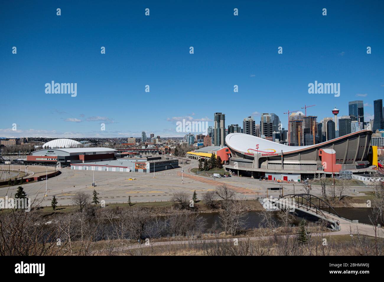 April 26 2020 - Calgary Alberta , Canada - Empty Calgary Stampede grounds . Stampede cancelled for 2020 Stock Photo