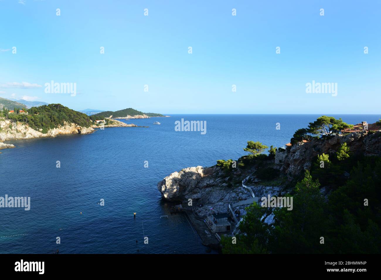 The beautiful Croatian coastline in Dubrovnik, Croatia. Stock Photo