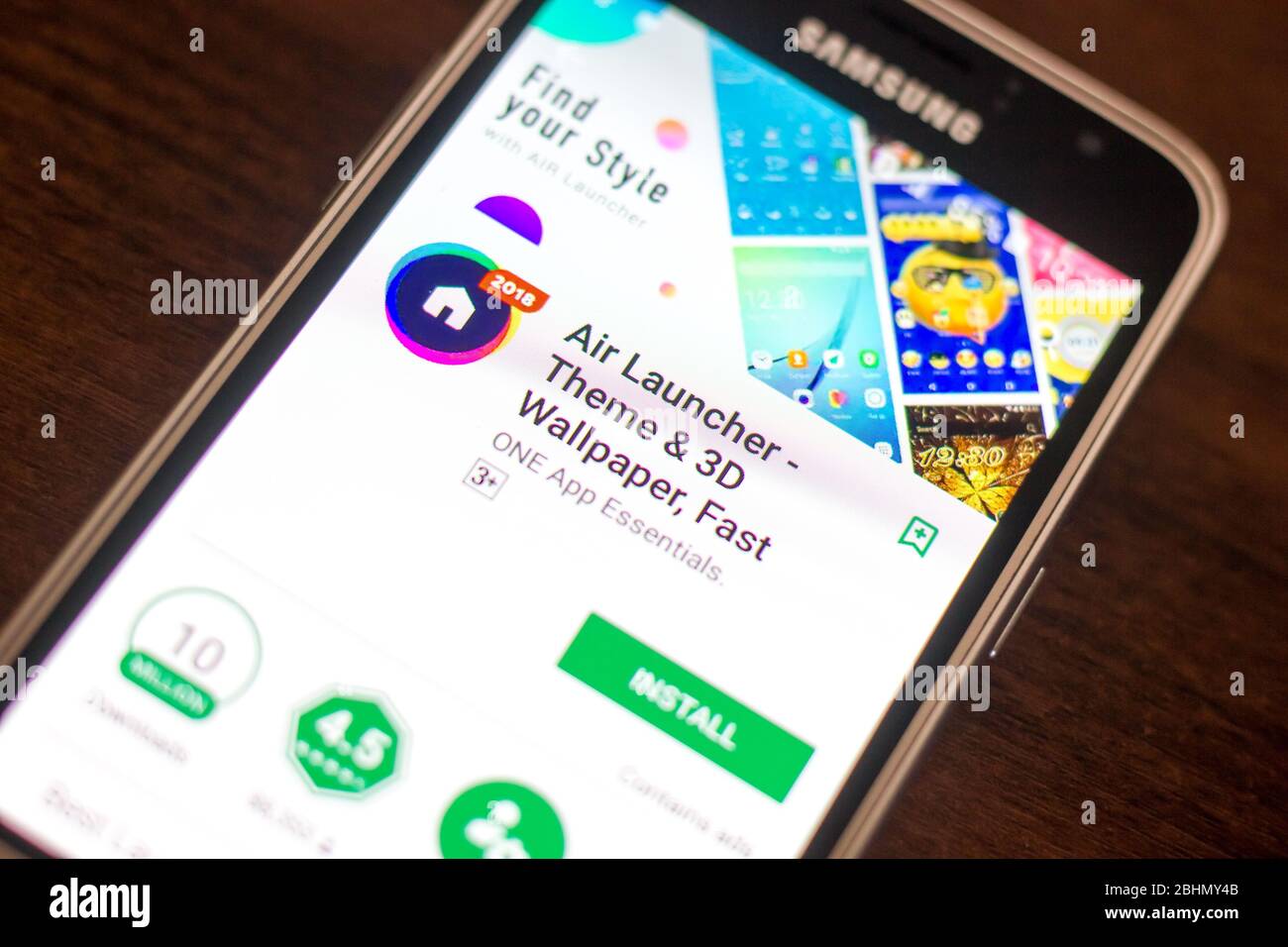 Ryazan, Russia - May 04, 2018: Air Launcher mobile app on the display ...