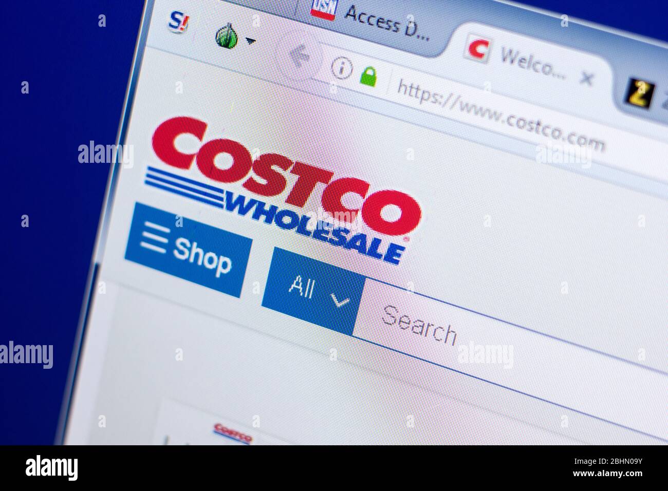 Ryazan, Russia May 08, 2018 Costco website on the display of PC, url