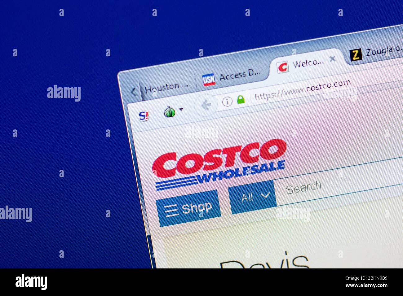 Ryazan, Russia May 08, 2018 Costco website on the display of PC, url