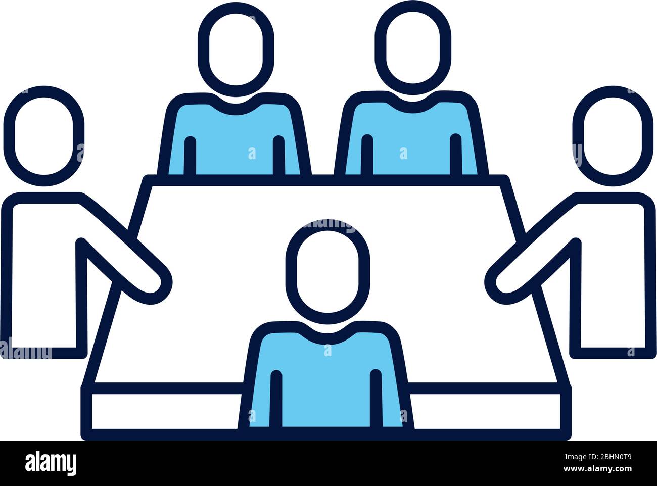 men avatars silhouettes in table line and fill style Stock Vector Image ...