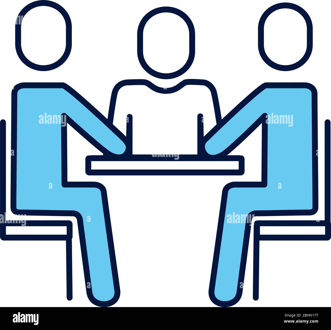 men avatars silhouettes in table line and fill style Stock Vector Image ...