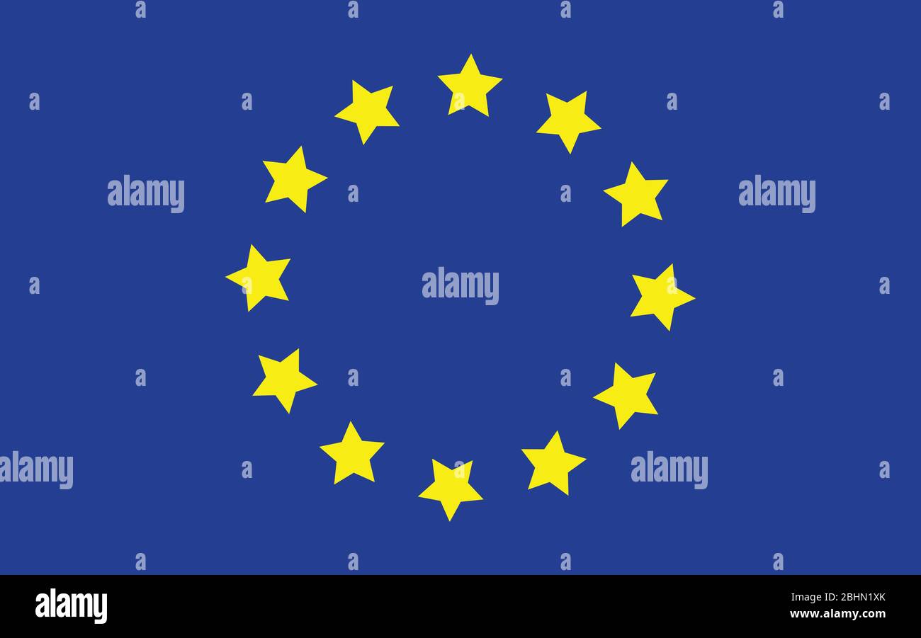 Europe flag vector graphic. Rectangle European flag illustration