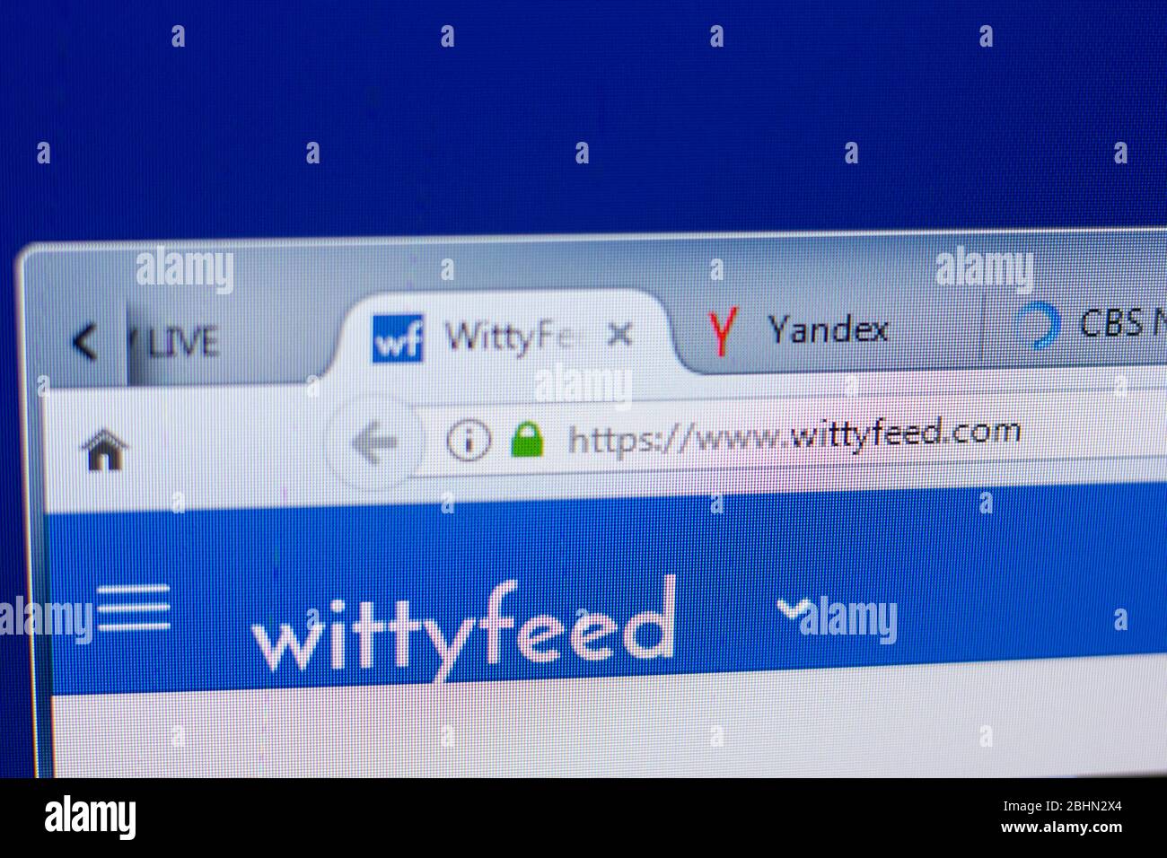 Wittyfeed Ryazan, Russia - May 13, 2018: WittyFeed website on the display of PC ...